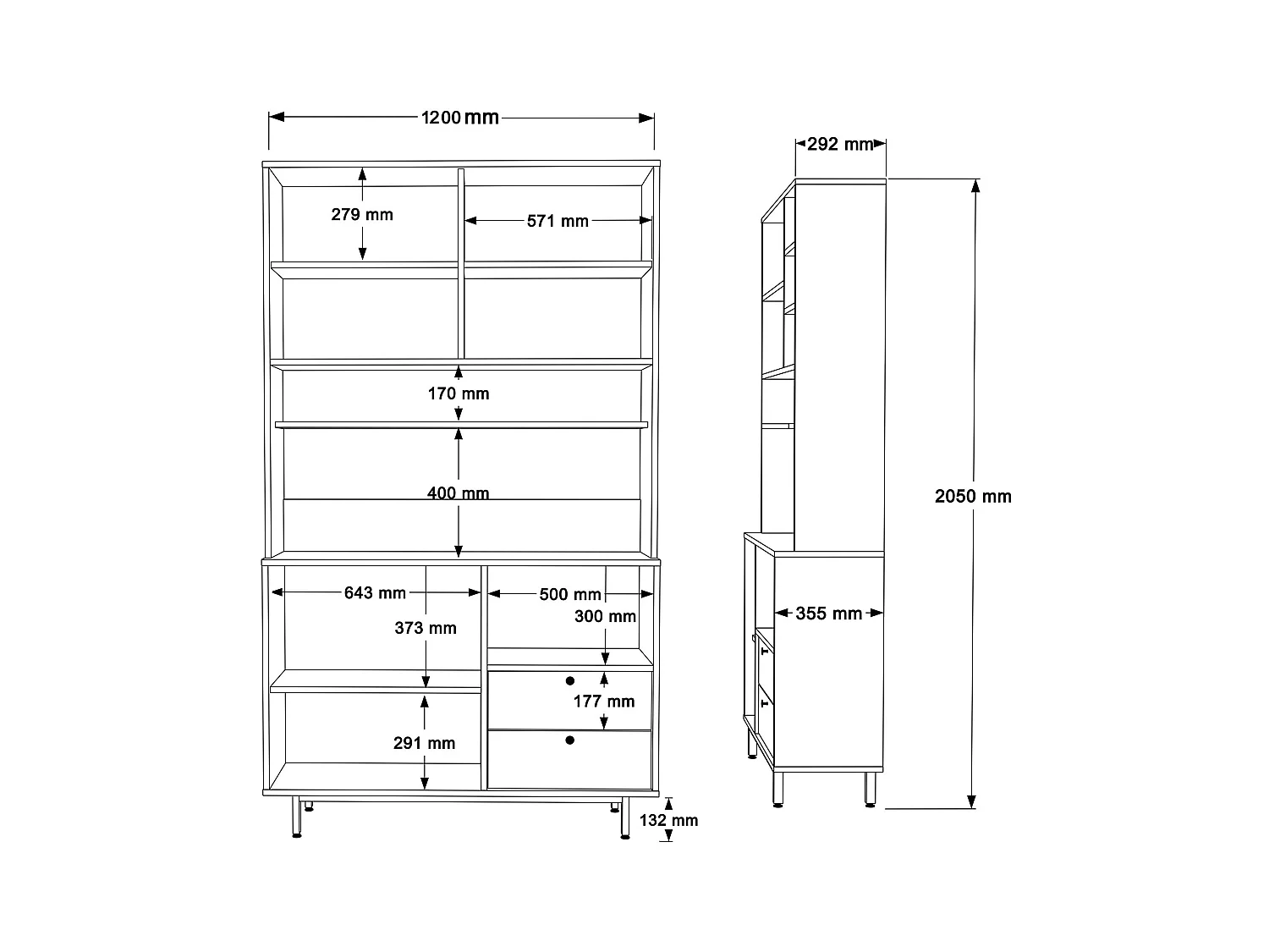 Armario De Cocina Royce 6 Puertas 2 Cajones Blanco