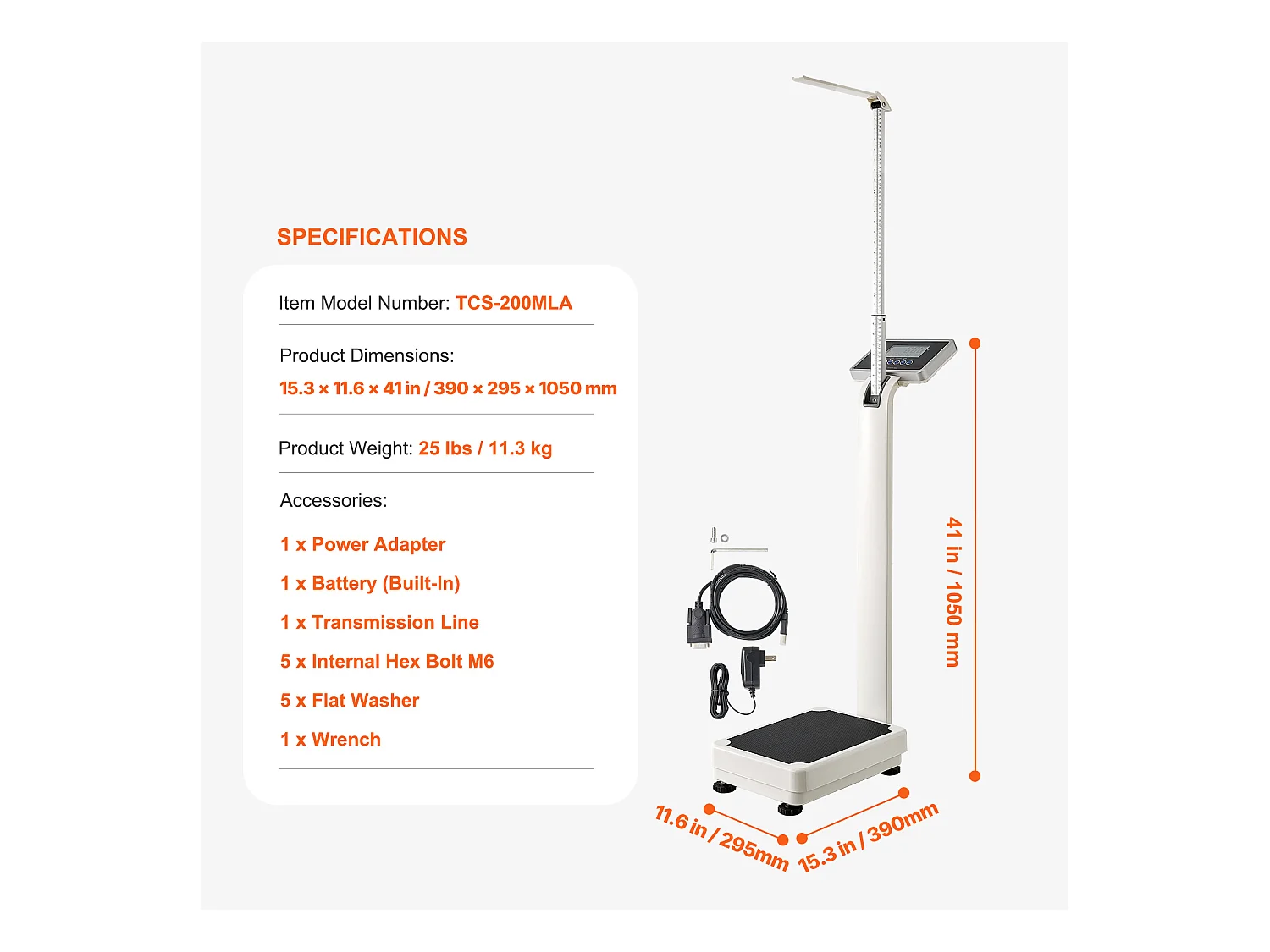 Pèse-personne, SucceBuy Balance Médicale Numérique, Poids et Taille Professionnels pour Médecins, 300 kg