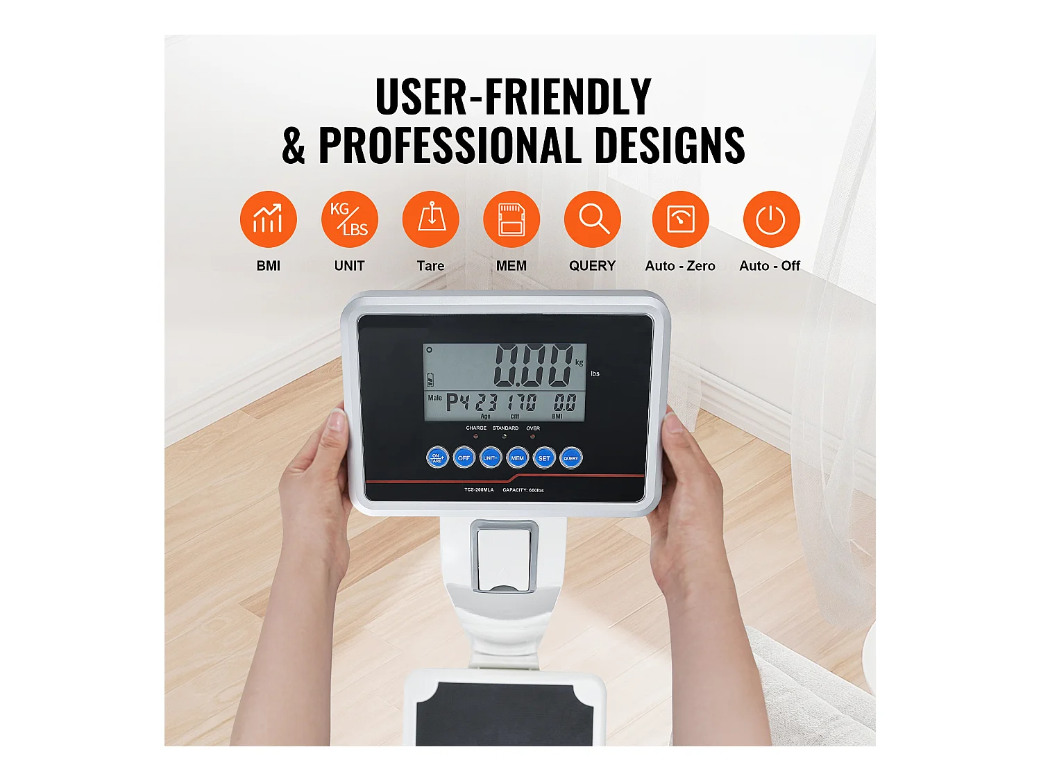 Pèse-personne, SucceBuy Balance Médicale Numérique, Poids et Taille Professionnels pour Médecins, 300 kg