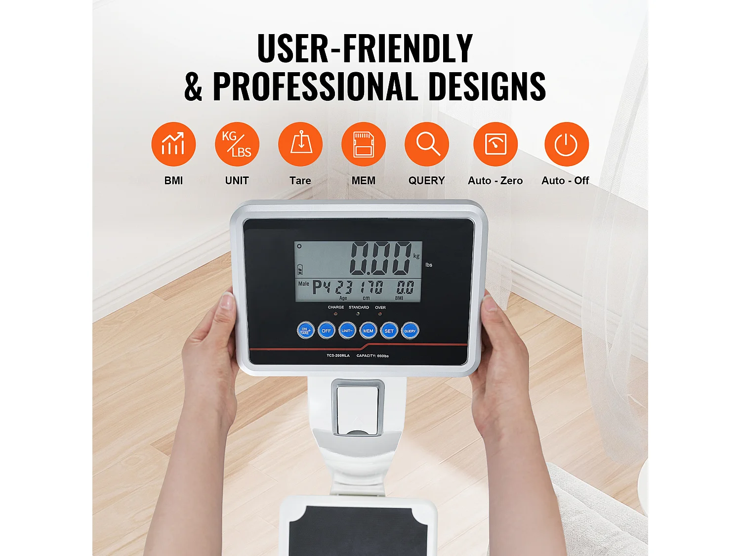 Pèse-personne, SucceBuy Balance Médicale Numérique, Poids et Taille Professionnels pour Médecins, 300 kg