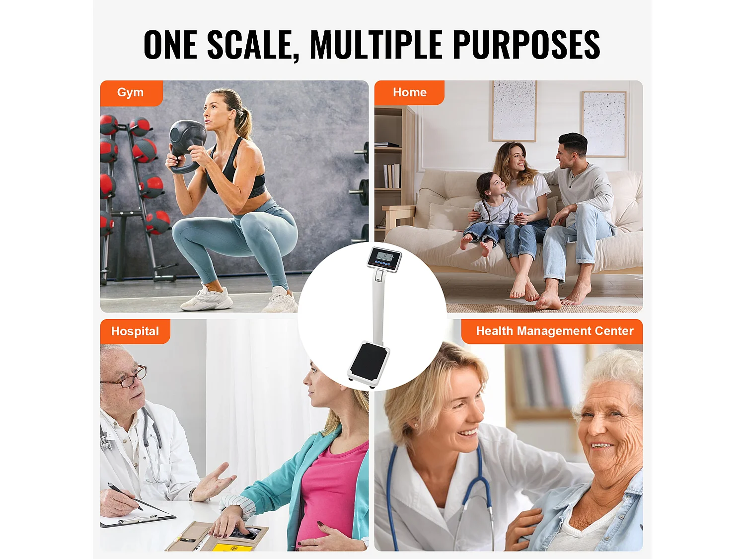 Pèse-personne, SucceBuy Balance Médicale Numérique, Poids et Taille Professionnels pour Médecins, 300 kg