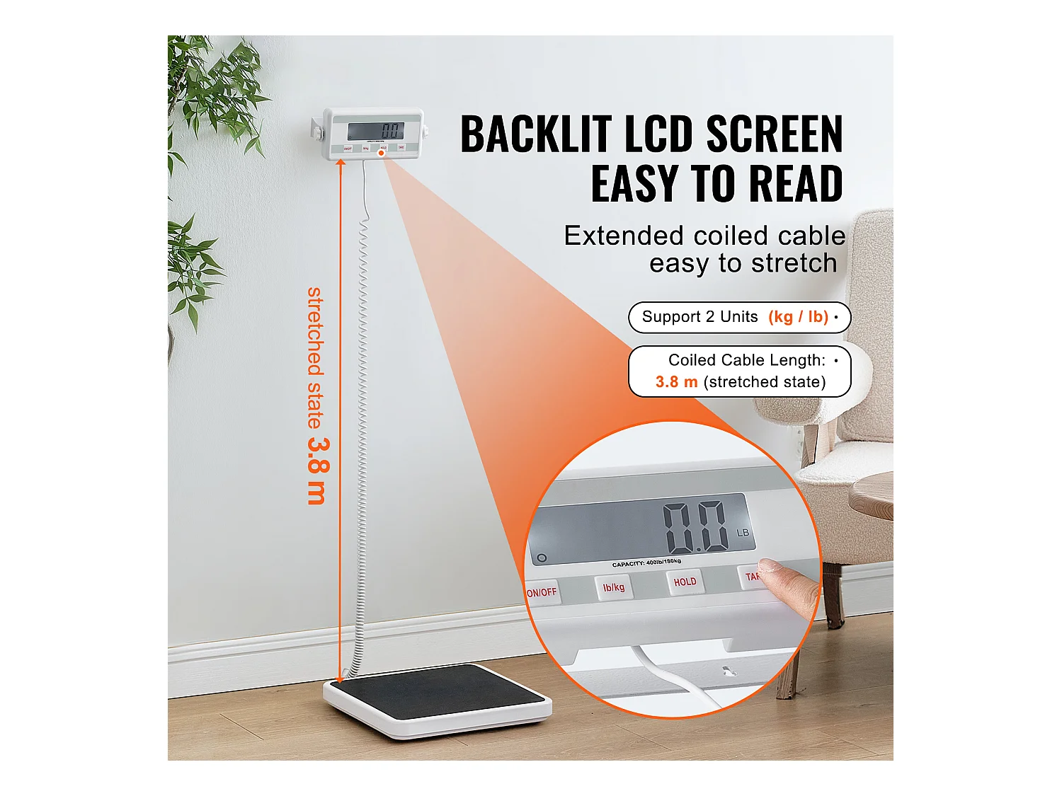 Pèse-personne, SucceBuy Balance Médicale Portable, Balance de Poids Numérique, Tapis Antidérapant 181 kg