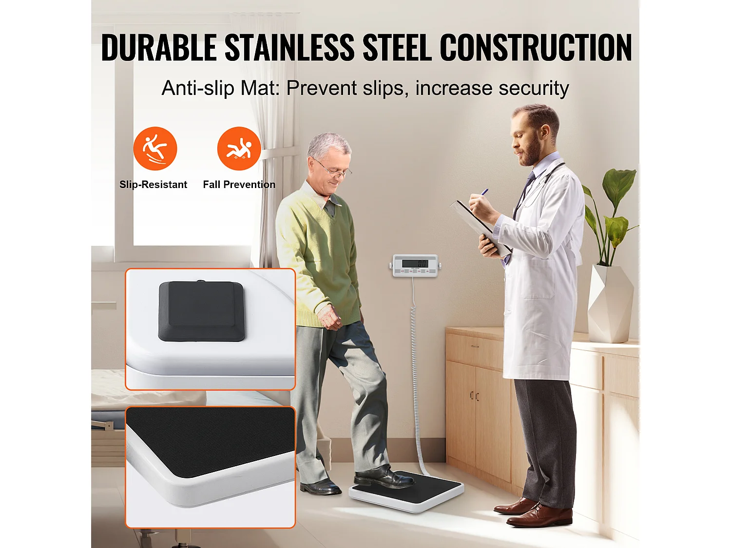 Pèse-personne, SucceBuy Balance Médicale Portable, Balance de Poids Numérique, Tapis Antidérapant 181 kg