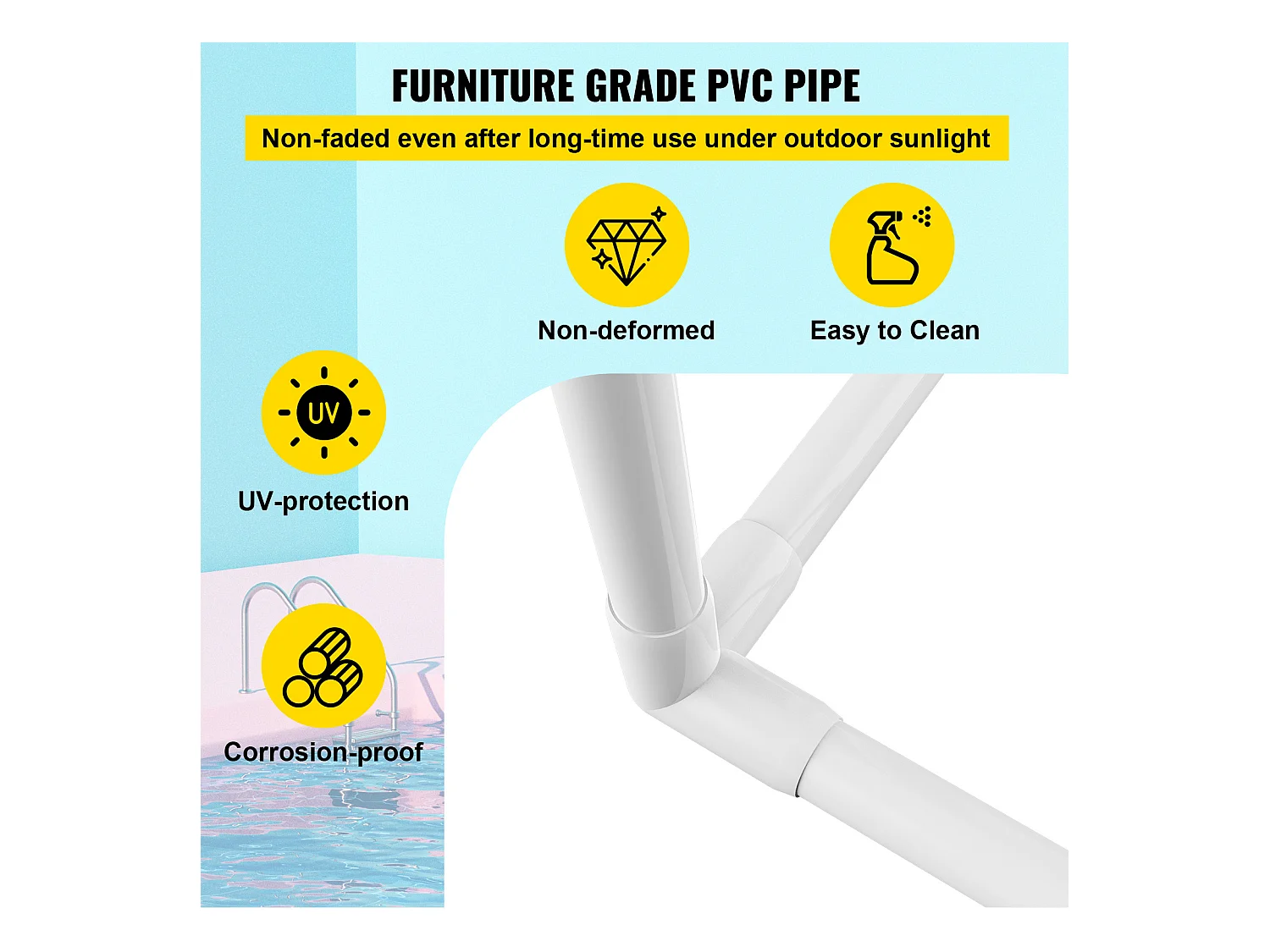 Porte-serviettes, SucceBuy Porte-serviettes d'Extérieur 5 Barres Trapézoïdal Blanc Autoportant pour Piscine