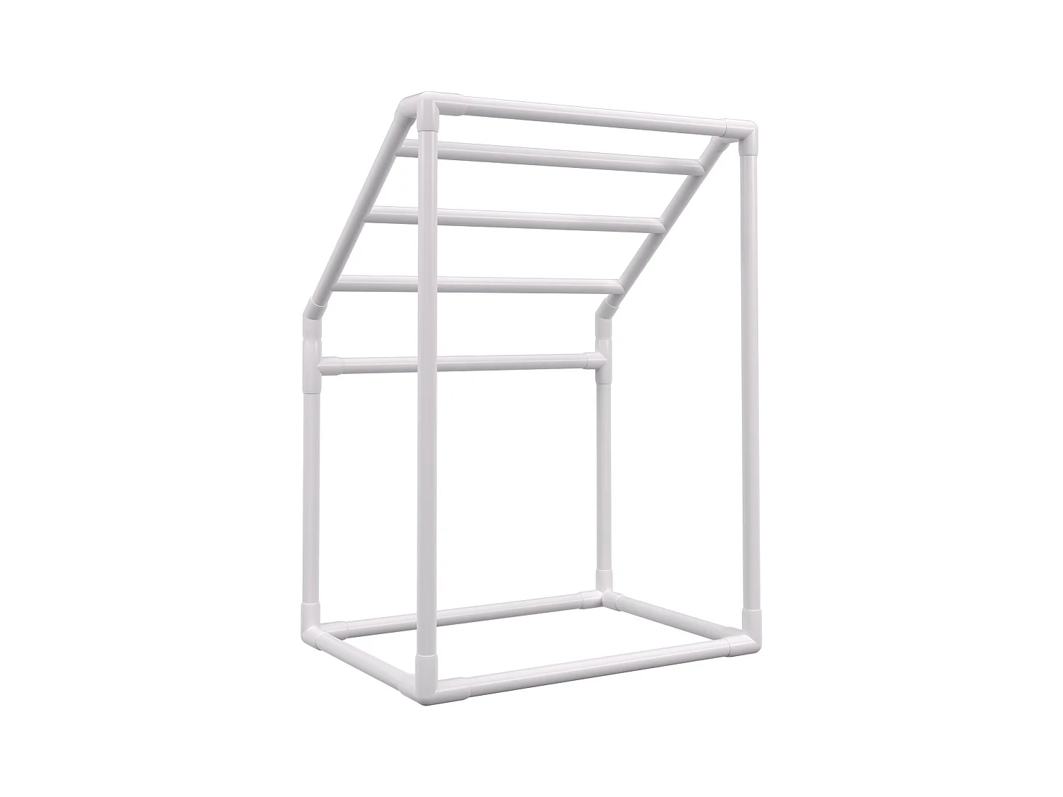 Porte-serviettes, SucceBuy Porte-serviettes d'Extérieur 5 Barres Trapézoïdal Blanc Autoportant pour Piscine