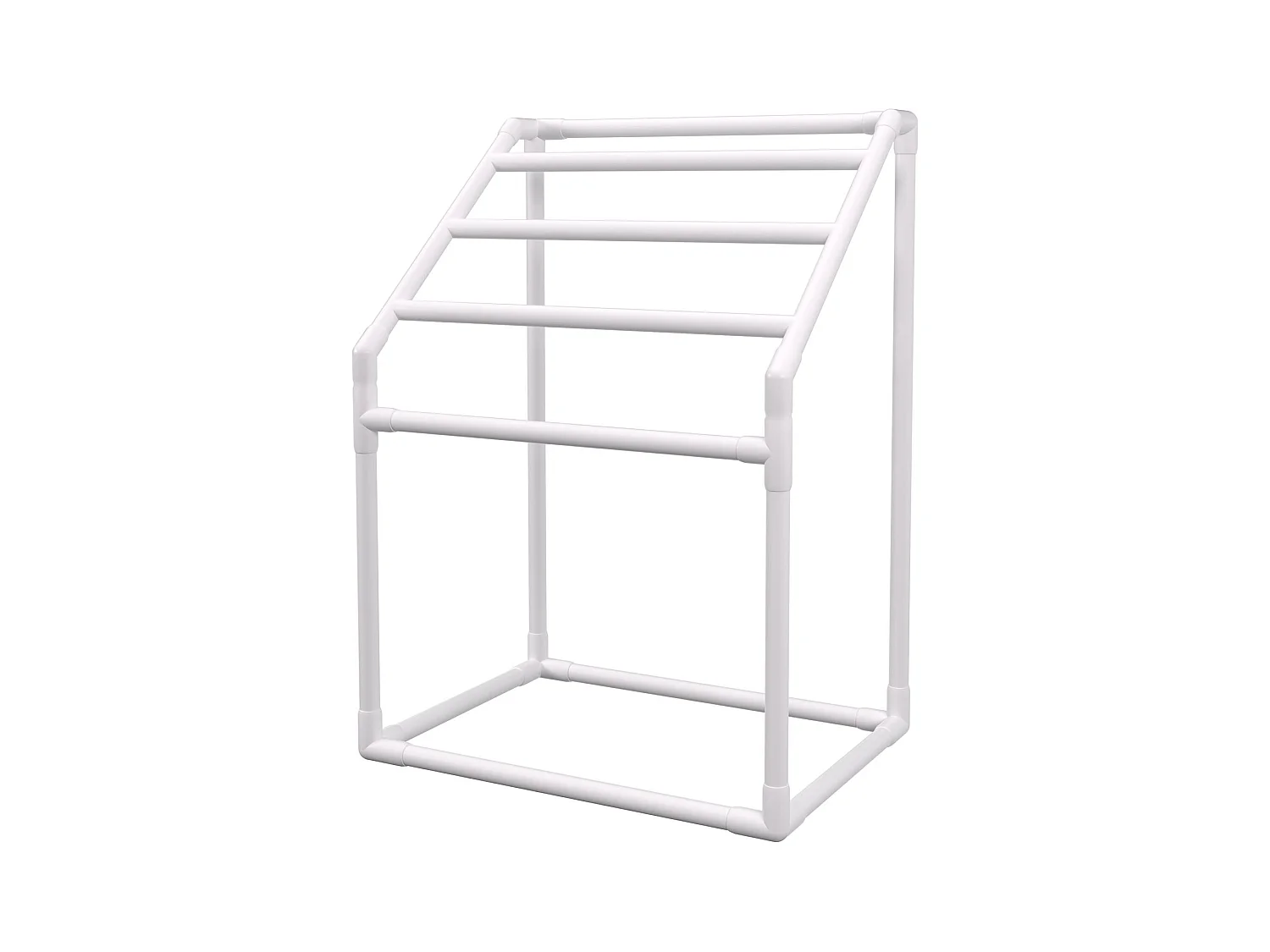 Porte-serviettes, SucceBuy Porte-serviettes d'Extérieur 5 Barres Trapézoïdal Blanc Autoportant pour Piscine