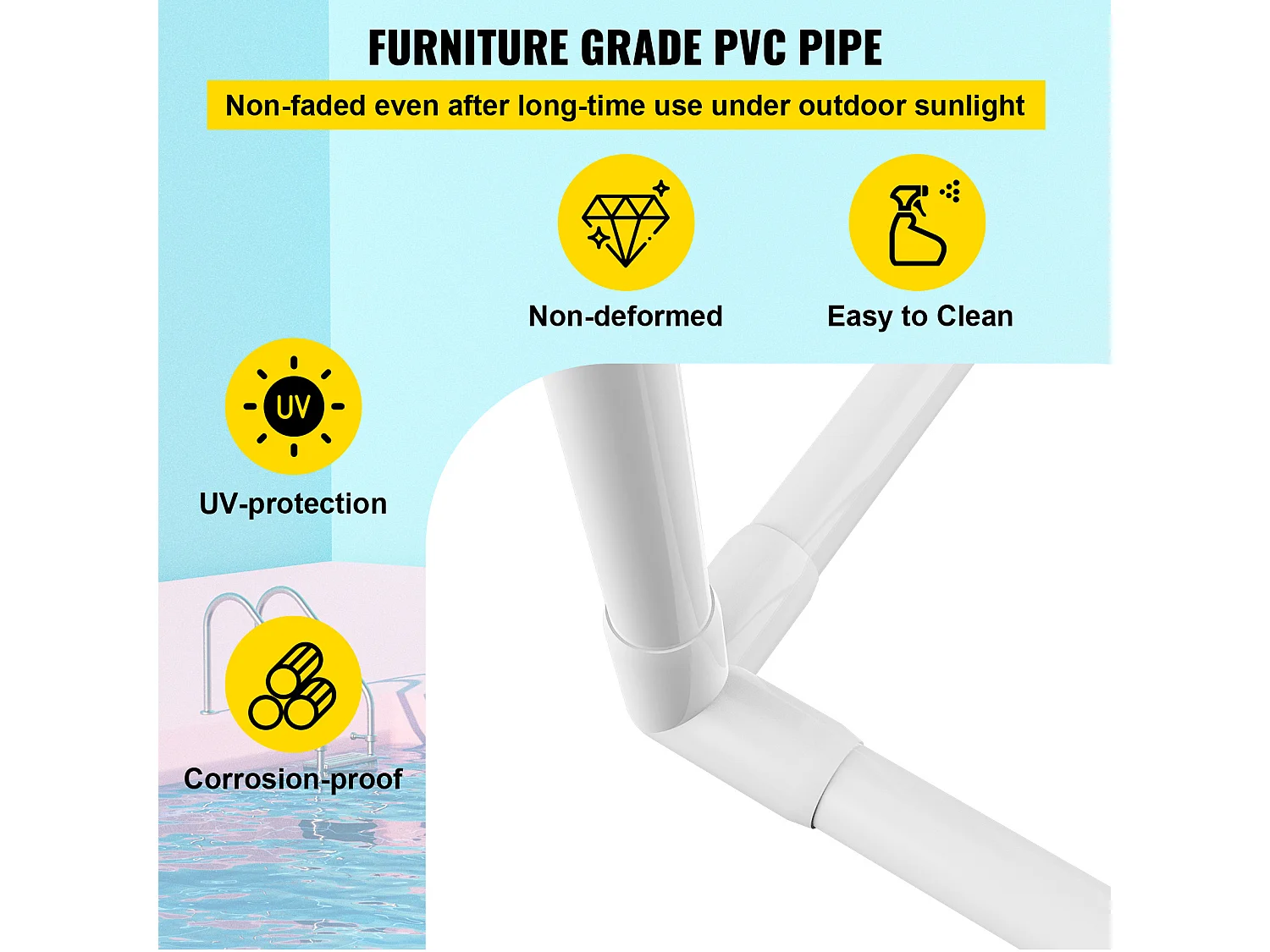 Porte-serviettes, SucceBuy Porte-serviettes d'Extérieur 5 Barres Trapézoïdal Blanc Autoportant pour Piscine