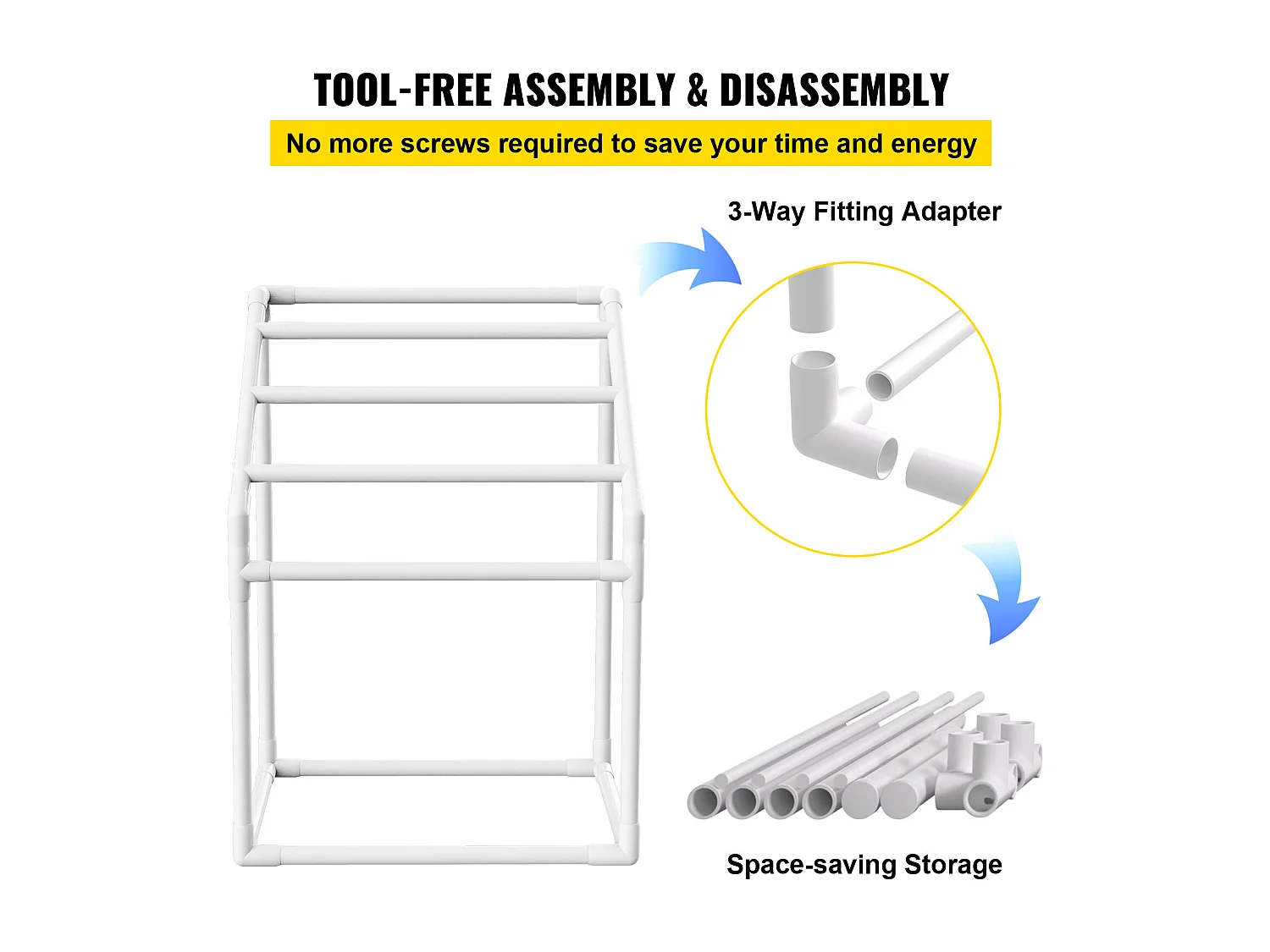 Porte-serviettes, SucceBuy Porte-serviettes d'Extérieur 5 Barres Trapézoïdal Blanc Autoportant pour Piscine