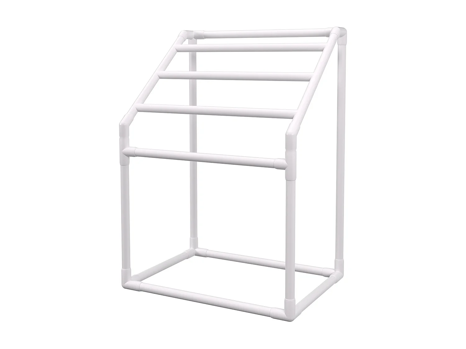 Porte-serviettes, SucceBuy Porte-serviettes d'Extérieur 5 Barres Trapézoïdal Blanc Autoportant pour Piscine