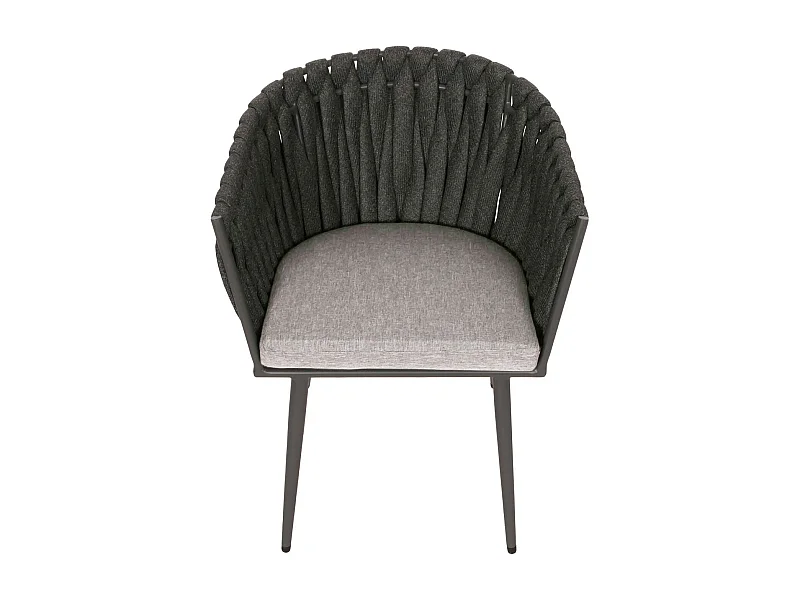 Cadeira de jantar MCW-N38 (conjunto de 2),  antracite almofada cinzento claro