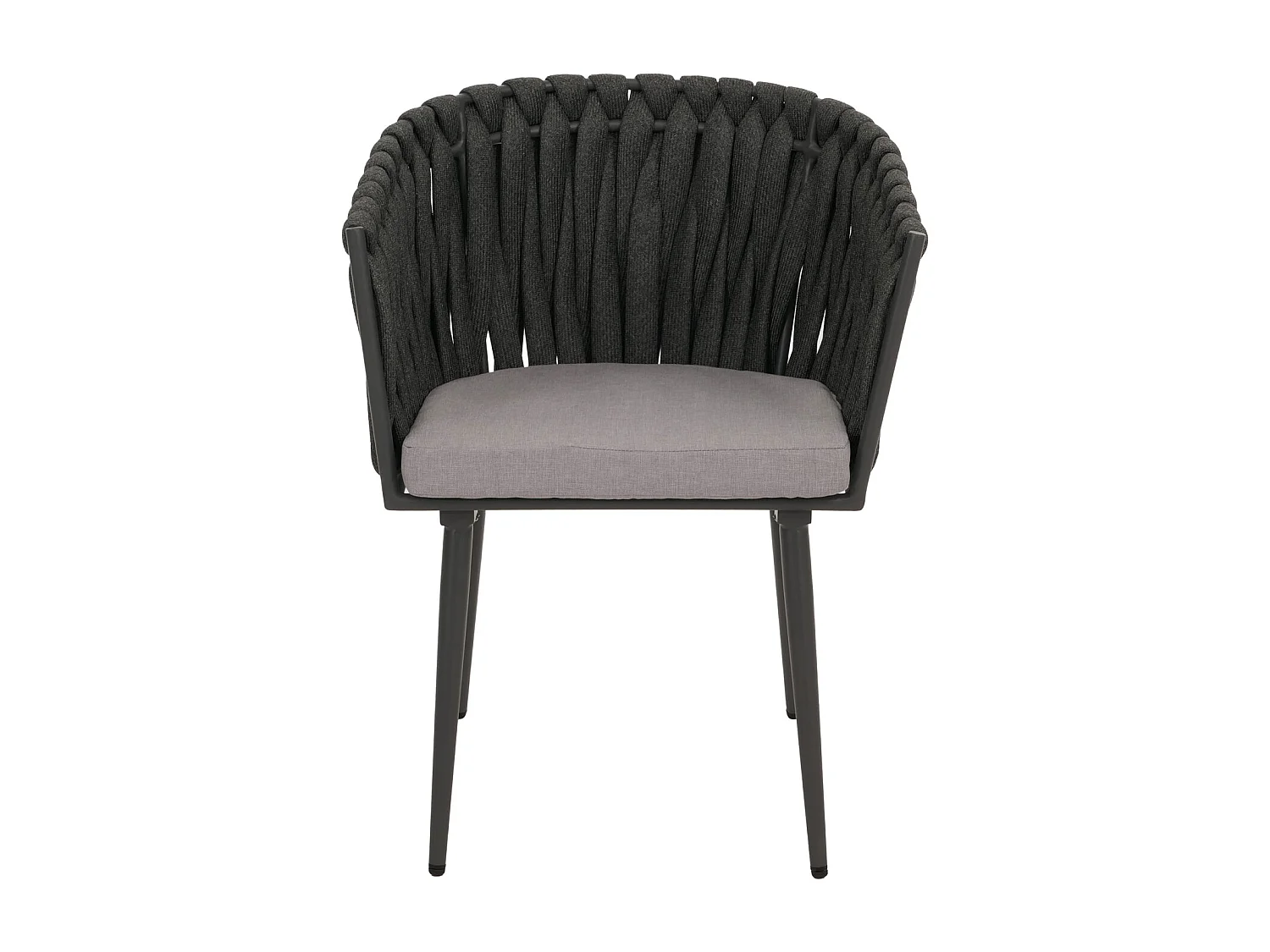 Chaise de salle à manger MCW-N38 (lot de 2),  anthracite Coussin gris clair