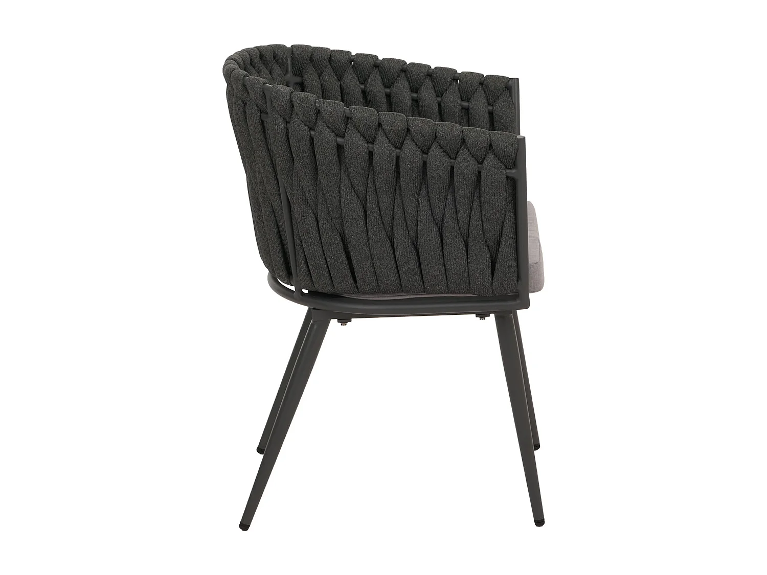 Chaise de salle à manger MCW-N38 (lot de 2),  anthracite Coussin gris clair