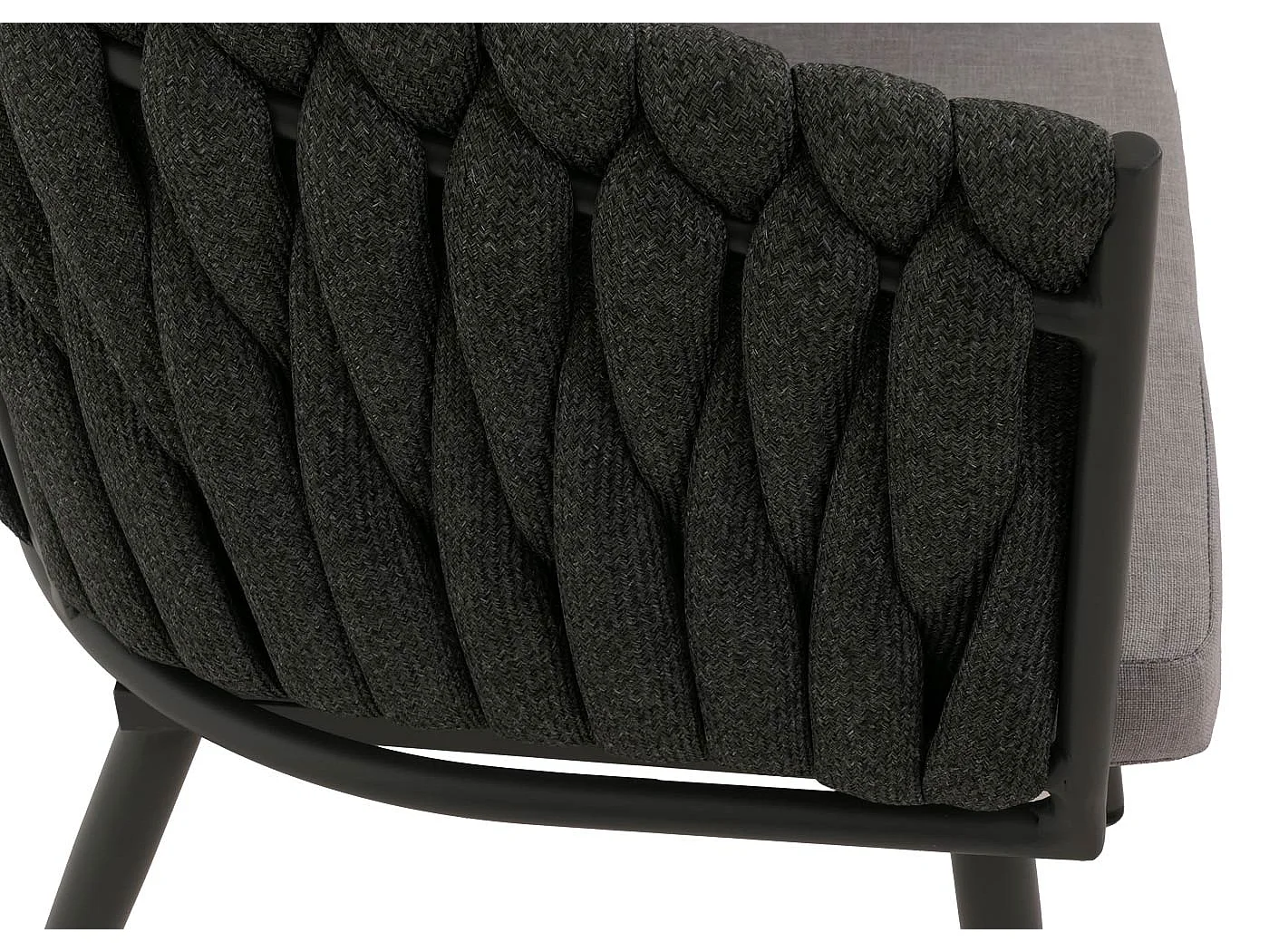 Chaise de salle à manger MCW-N38 (lot de 2),  anthracite Coussin gris clair