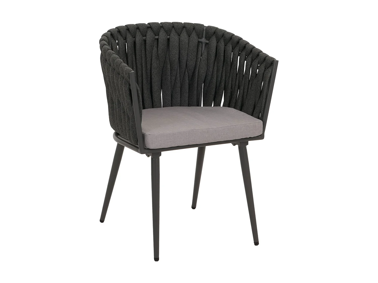 Chaise de salle à manger MCW-N38 (lot de 2),  anthracite Coussin gris clair