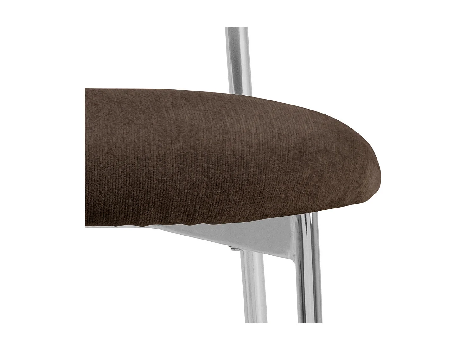 Elli - Lot de 2 chaises en tissu pieds chrome - Marron