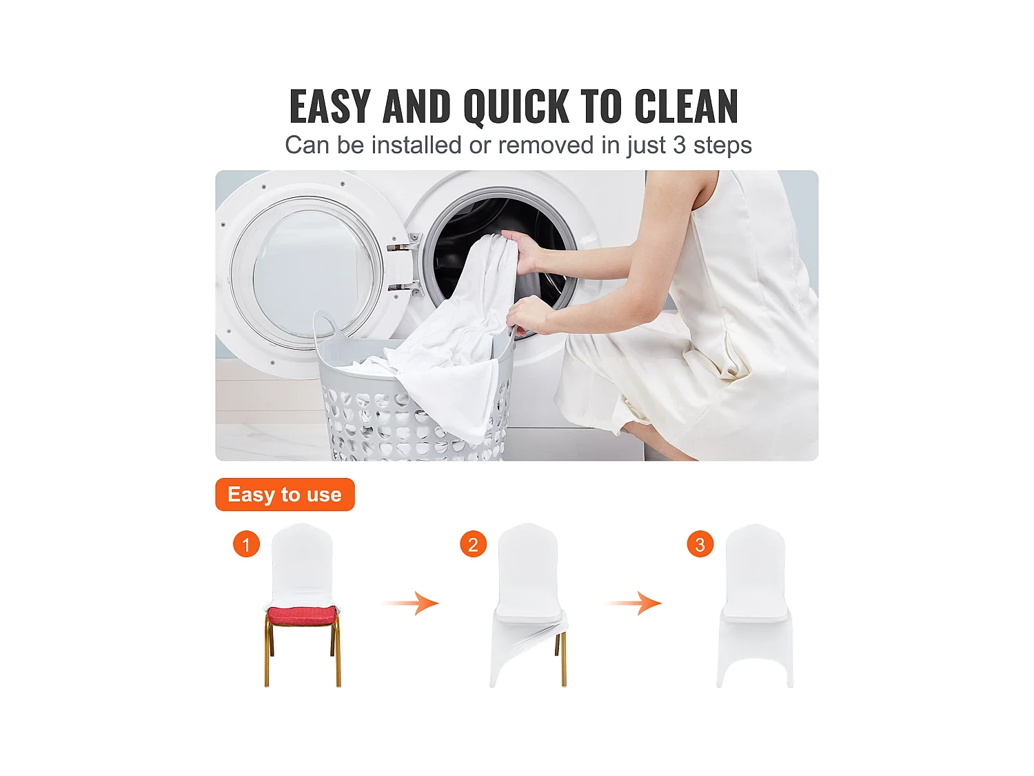 Białe Pokrowce na Krzesła z Elastycznego Spandexu SucceBuy, Opakowanie 100 szt. dla Weseli i Imprez Okolicznościowych