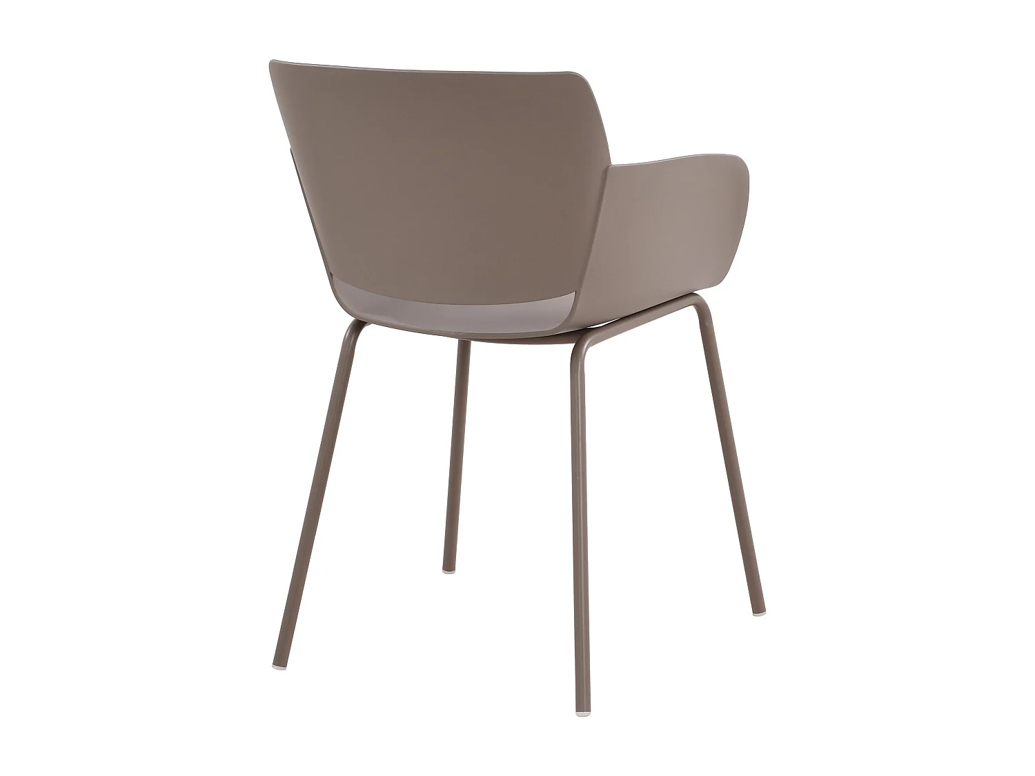 Lot de 2  chaise salle à manger - Plastique - Taupe - Alpena