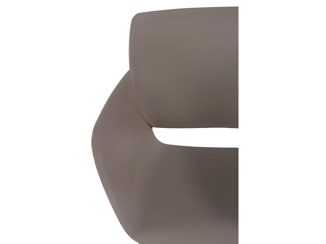 Lot de 2  chaise salle à manger - Plastique - Taupe - Alpena