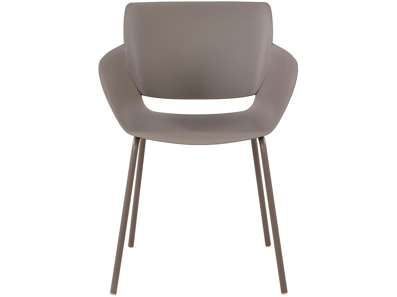 Lot de 2  chaise salle à manger - Plastique - Taupe - Alpena