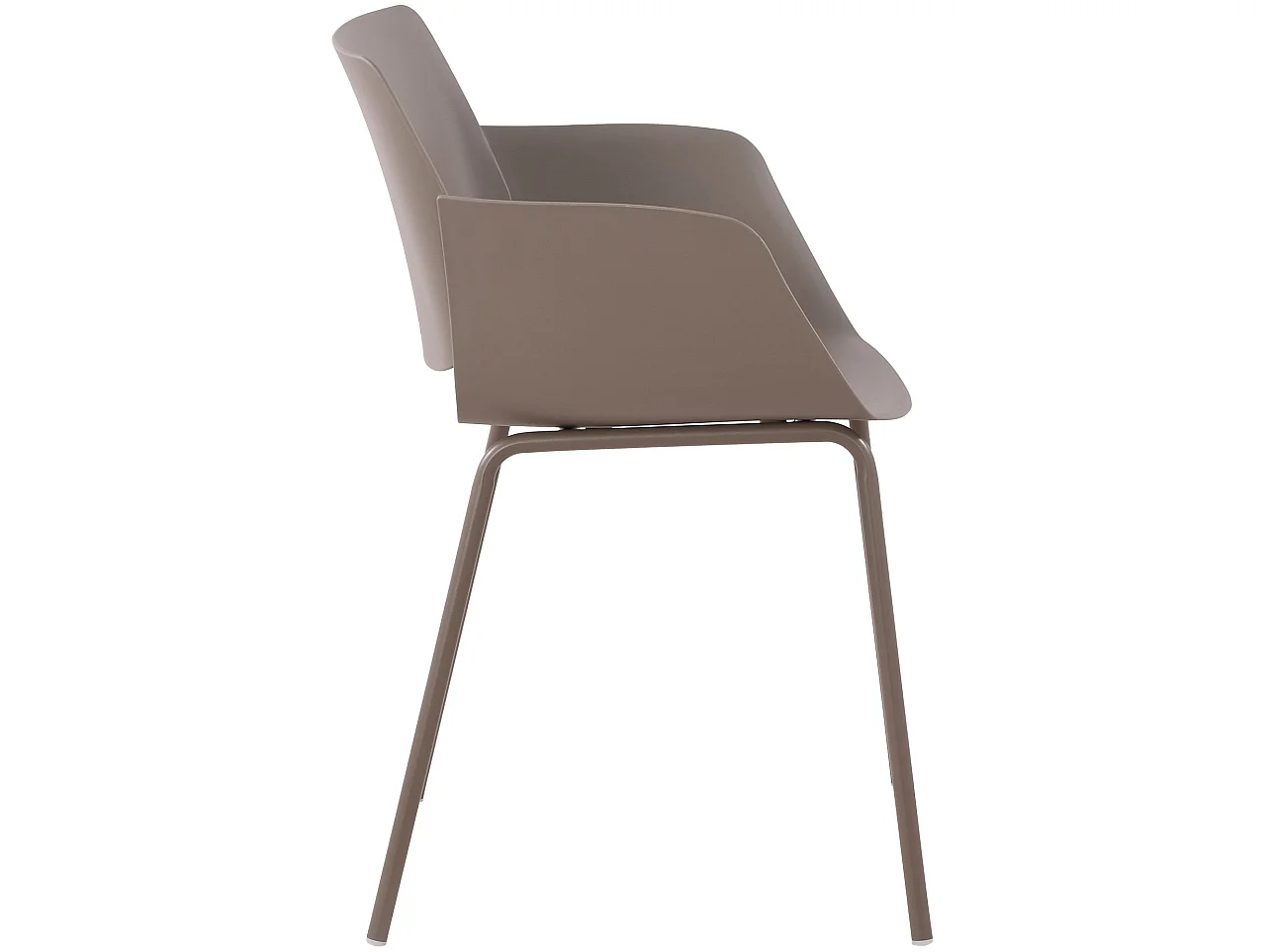 Lot de 2  chaise salle à manger - Plastique - Taupe - Alpena
