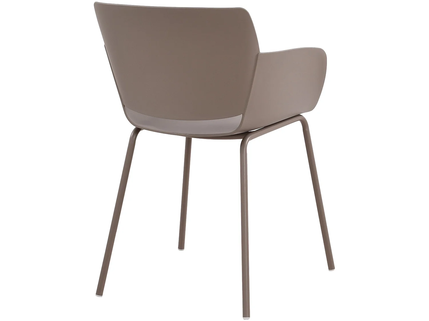 Lot de 2  chaise salle à manger - Plastique - Taupe - Alpena