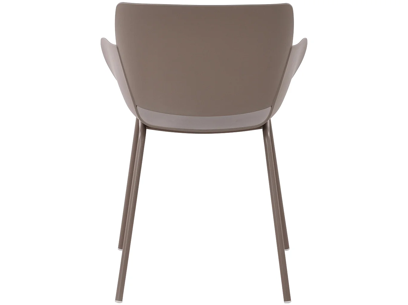 Lot de 2  chaise salle à manger - Plastique - Taupe - Alpena