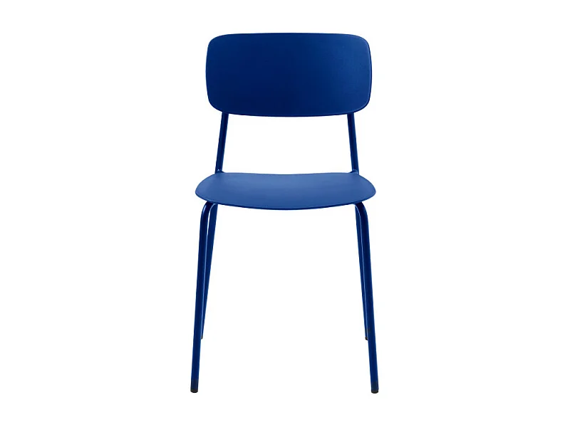 Elin - Lot de 4 chaises en plastique et métal - Bleu klein