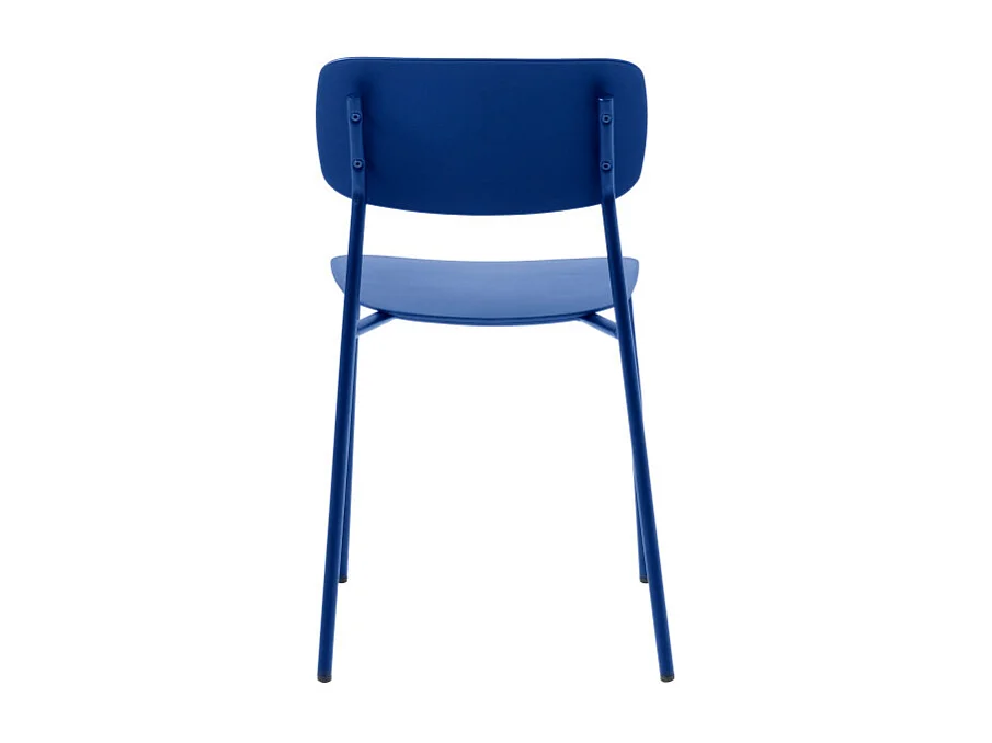 Elin - Lot de 4 chaises en plastique et métal - Bleu klein