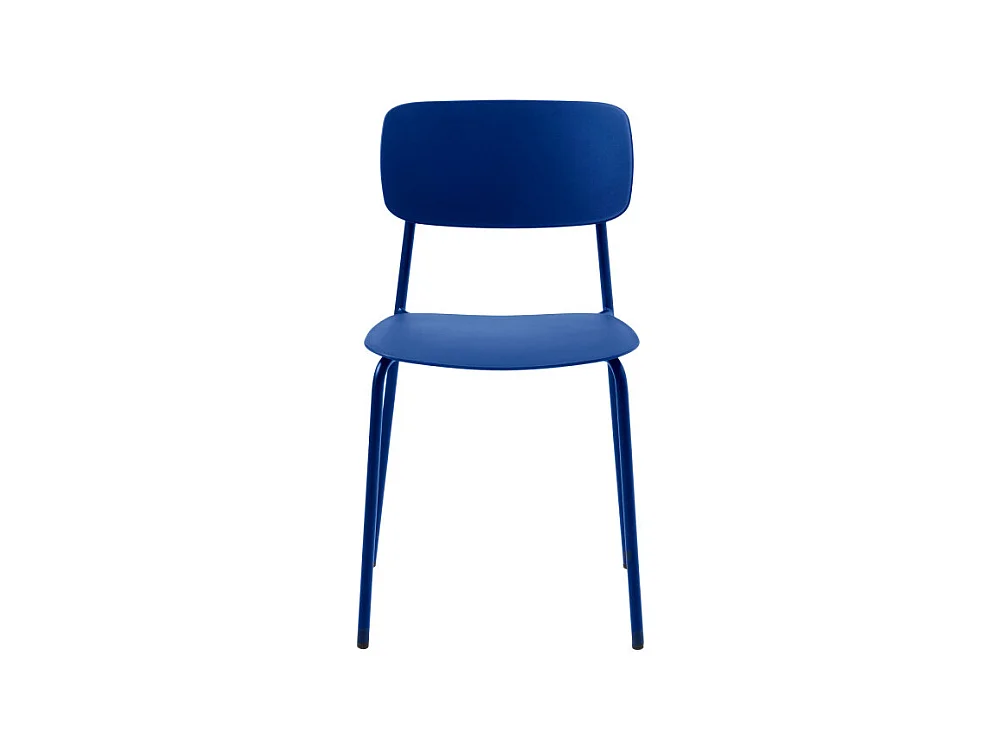 Elin - Lot de 4 chaises en plastique et métal - Bleu klein