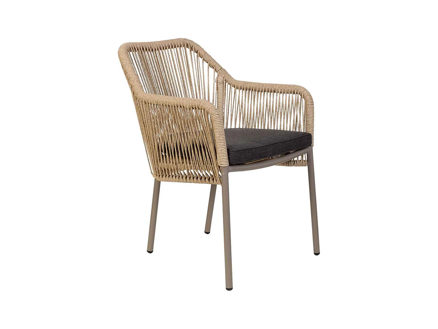 Silla de ratan sintético beige 56x66x80