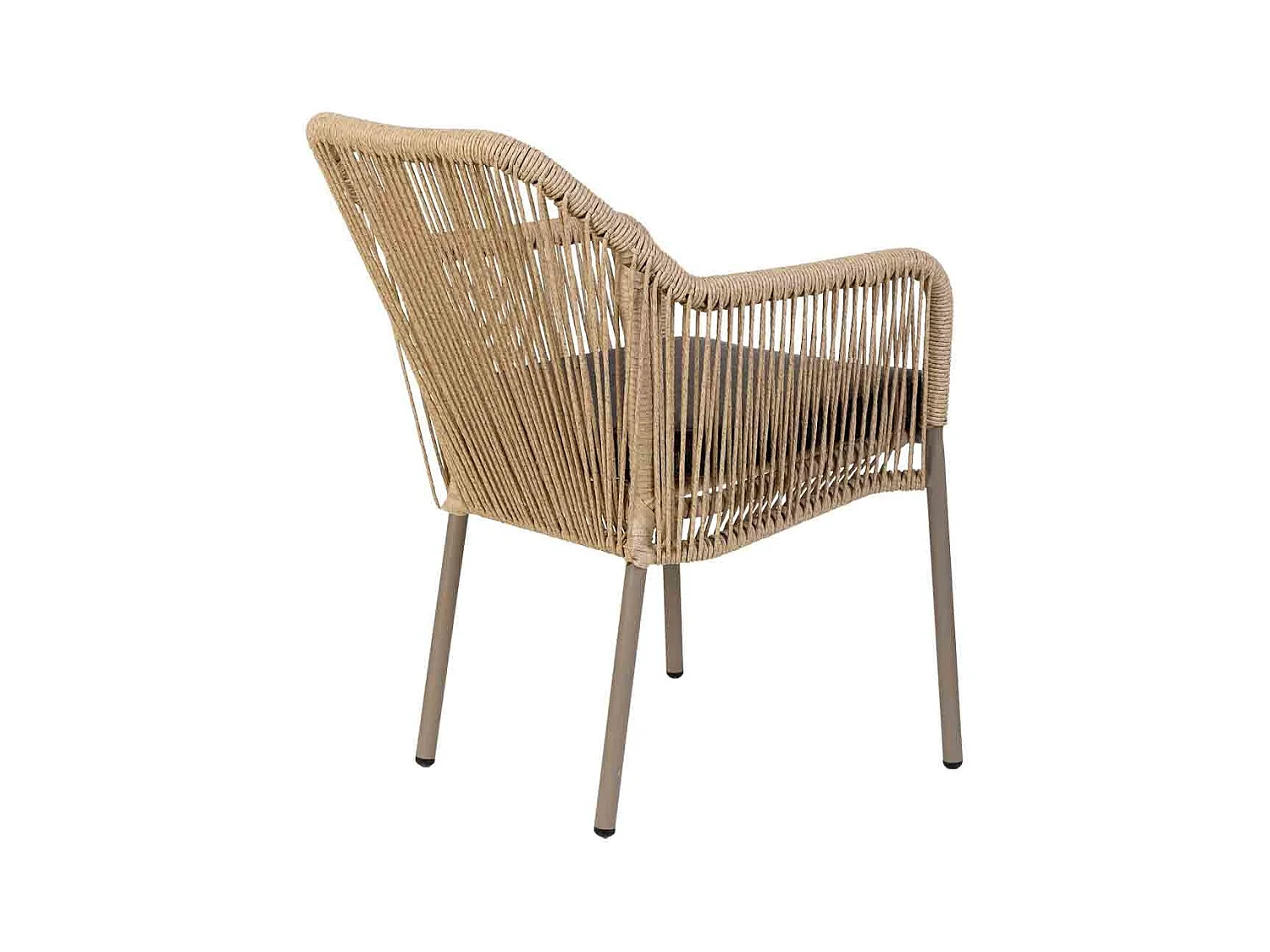 Silla de ratan sintético beige 56x66x80