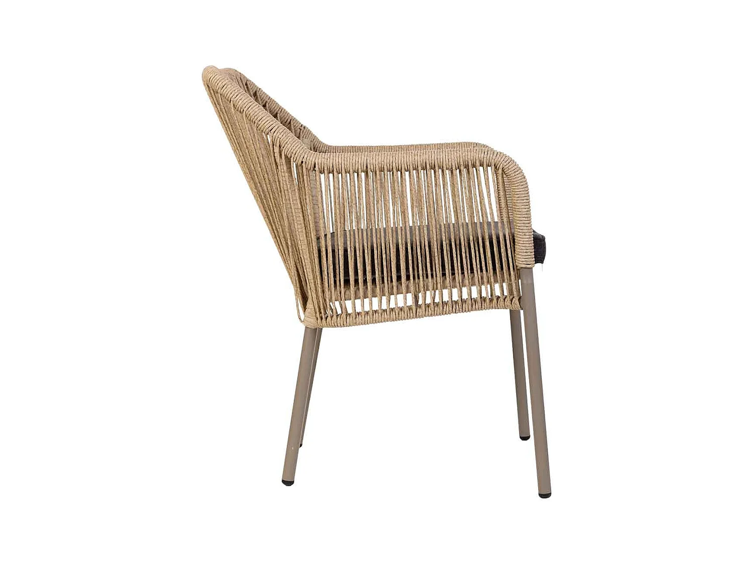 Silla de ratan sintético beige 56x66x80