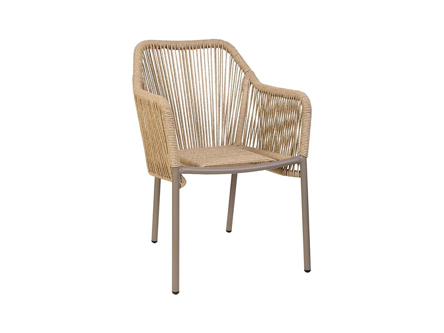 Silla de ratan sintético beige 56x66x80