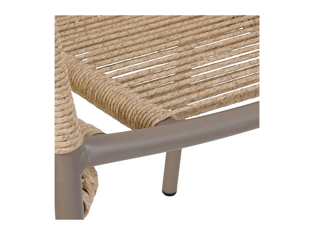 Silla de ratan sintético beige 56x66x80