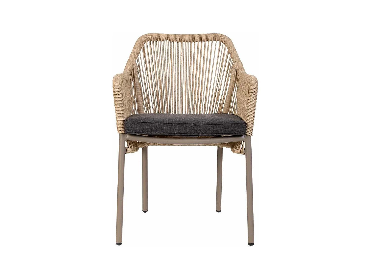 Chaise en rotin synthétique beige 56x66x80