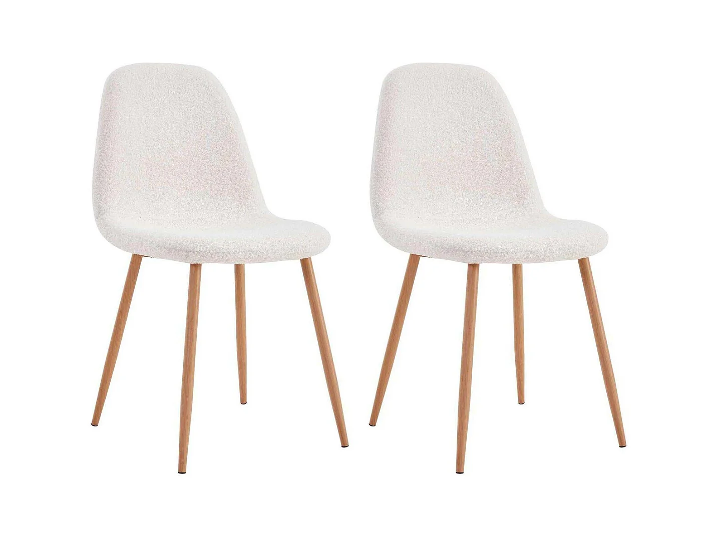 Chaise assise en tissu bouclette Freya (Lot de 2)