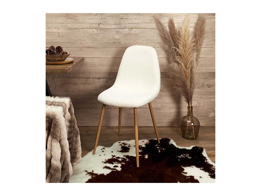 Chaise assise en tissu bouclette Freya (Lot de 2)