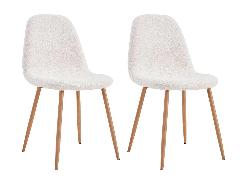 Chaise assise en tissu bouclette Freya (Lot de 2)