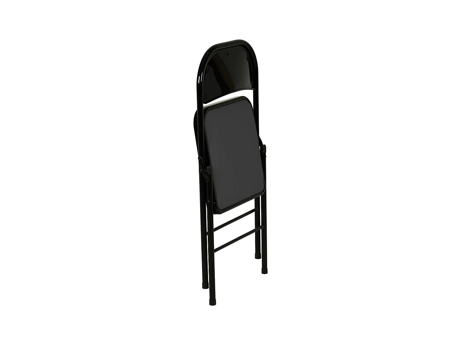 Hooma - Lot de 6 chaises pliantes confortables rembourrées en PVC - Noir