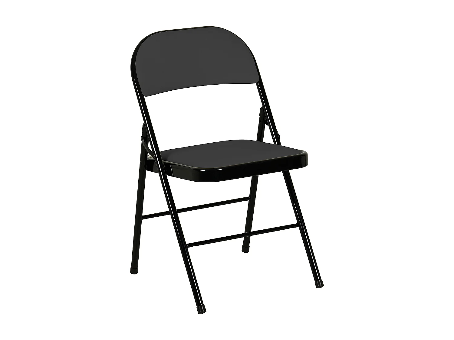 Hooma - Lot de 6 chaises pliantes confortables rembourrées en PVC - Noir