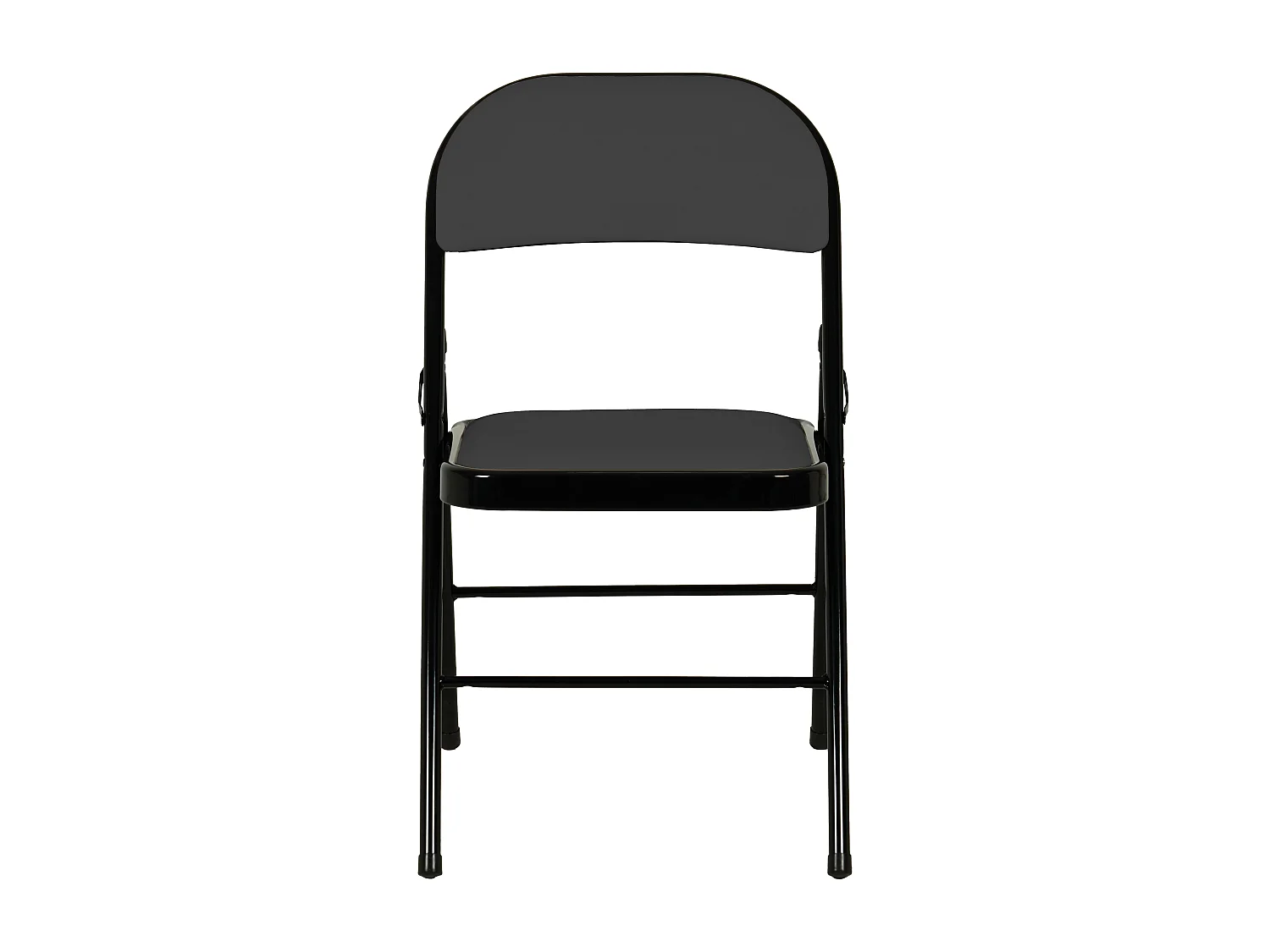 Hooma - Lot de 6 chaises pliantes confortables rembourrées en PVC - Noir