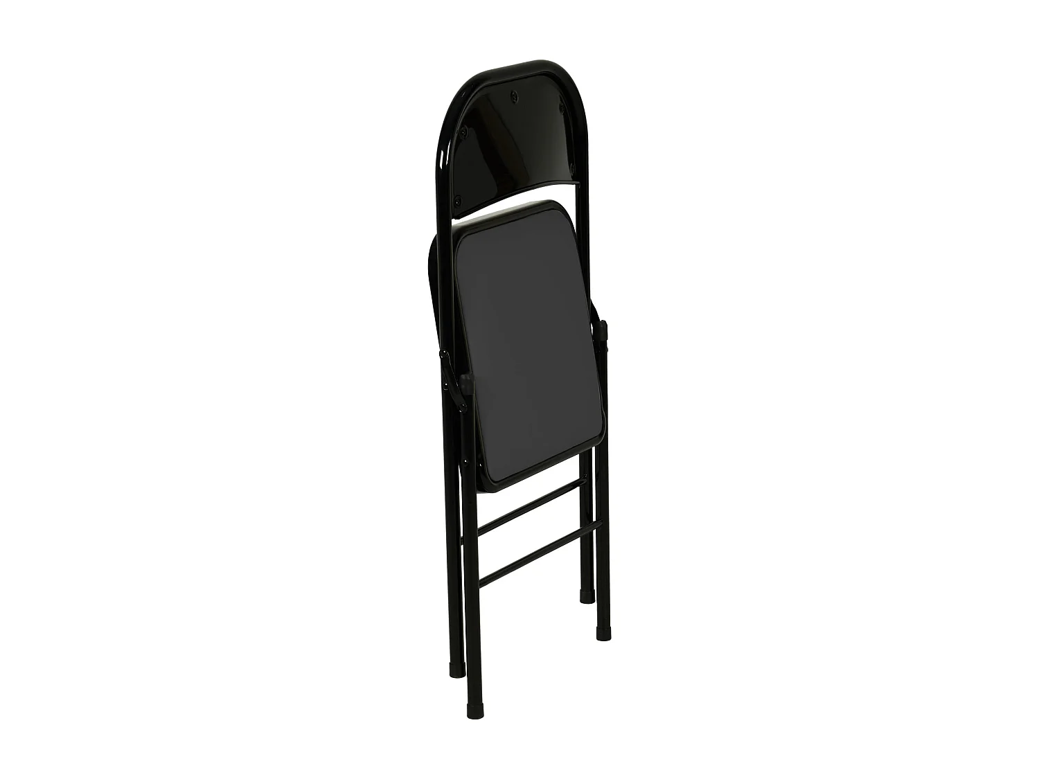 Hooma - Lot de 6 chaises pliantes confortables rembourrées en PVC - Noir