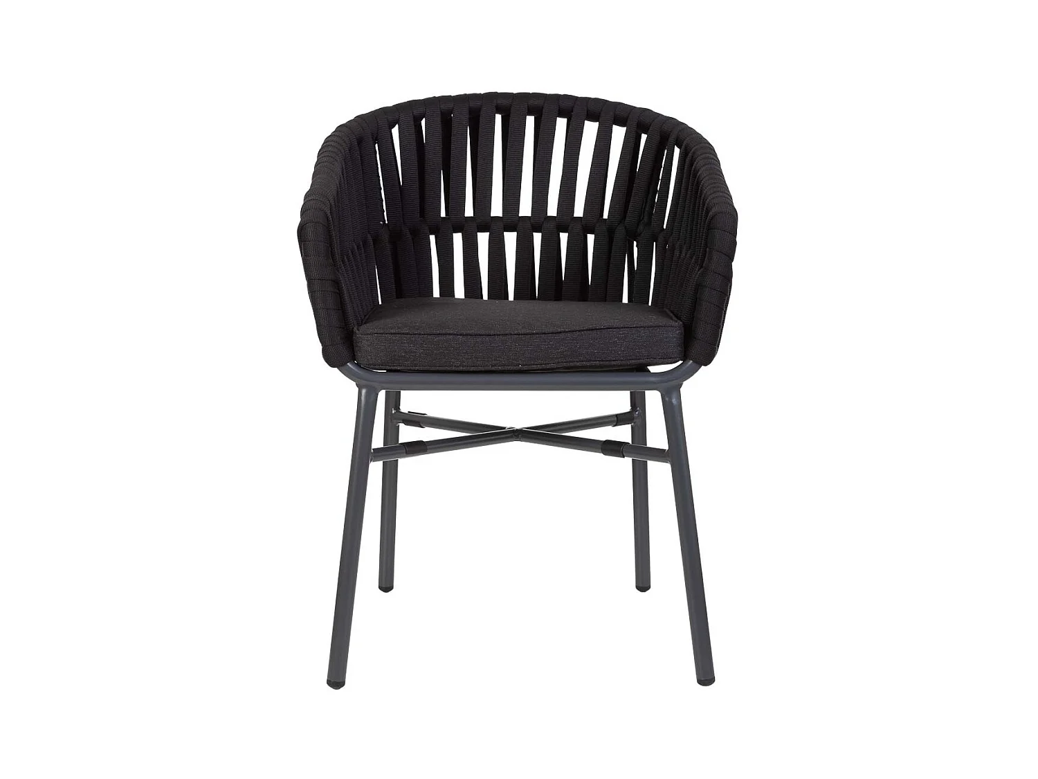 Chaise en aluminium avec corde noir 58x61x77