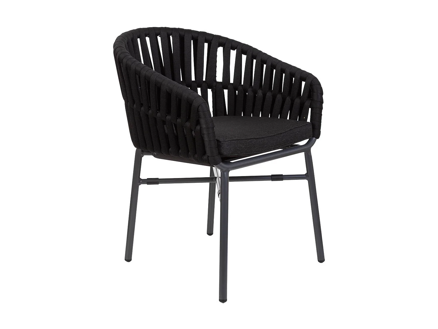 Silla de aluminio con cuerda negro 58x61x77
