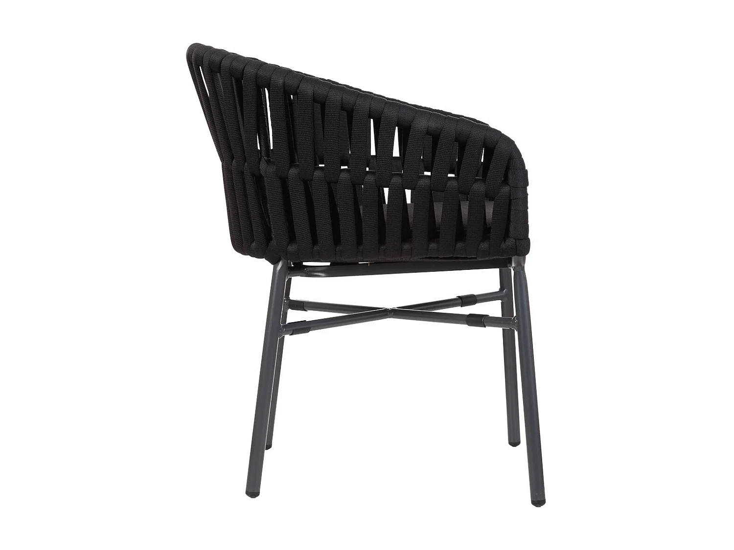 Silla de aluminio con cuerda negro 58x61x77