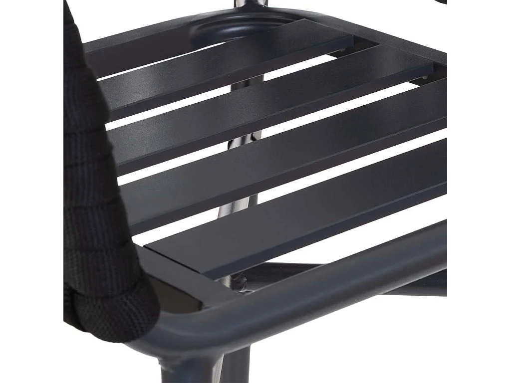 Silla de aluminio con cuerda negro 58x61x77