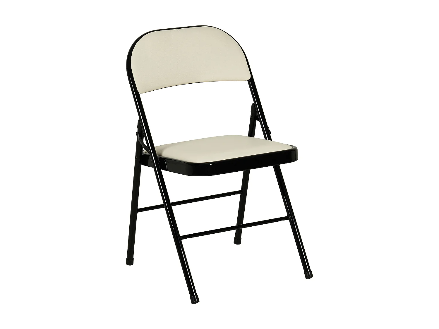 Hooma - Lot de 6 chaises pliantes confortables rembourrées en PVC - Beige