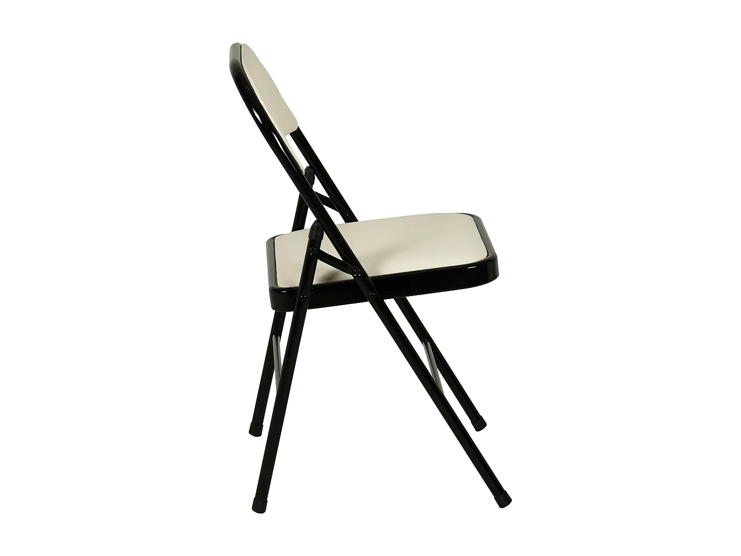 Hooma - Lot de 6 chaises pliantes confortables rembourrées en PVC - Beige
