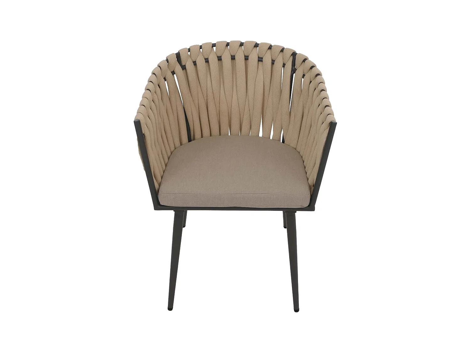 Chaise de salle à manger MCW-N38 (lot de 2),  crème Coussin marron clair