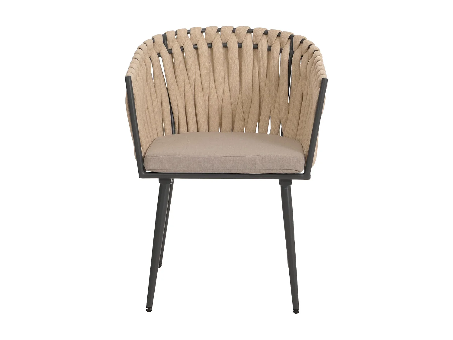 Chaise de salle à manger MCW-N38 (lot de 2),  crème Coussin marron clair